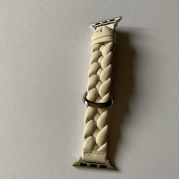 KATE SPADE Braided Leather 38-49mm Band For Apple Watch® WHITE NWT main image 4